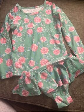 SweetHoney Floral Dress in Green & Pink Like New